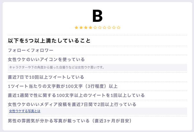 性癖マッチン_ランクB条件